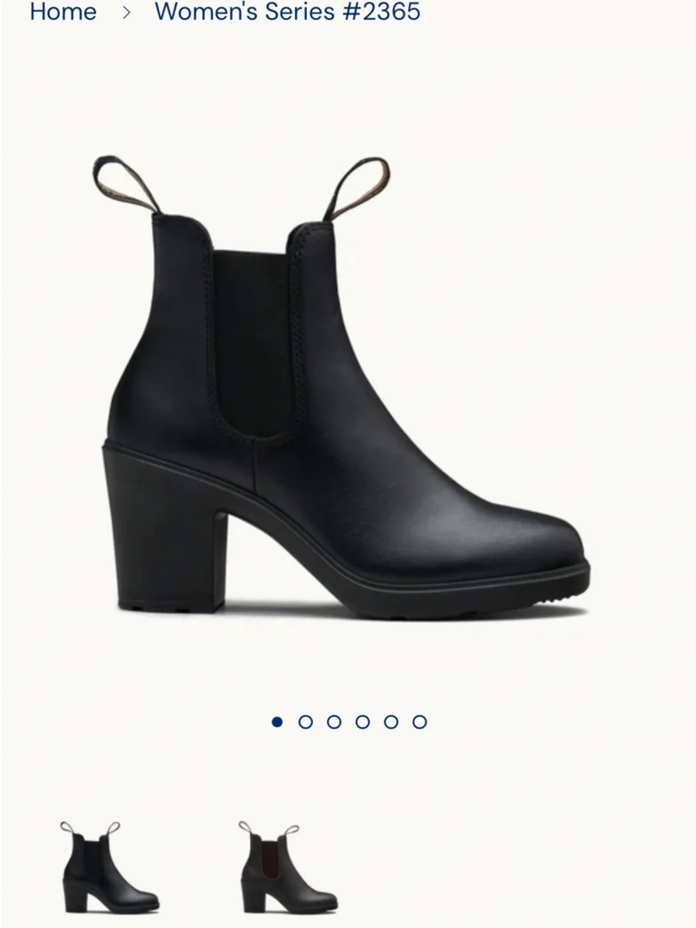Blundstone Black Leather Ankle Boots with Block Heel - Picture 6 of 9